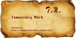 Temesváry Márk névjegykártya